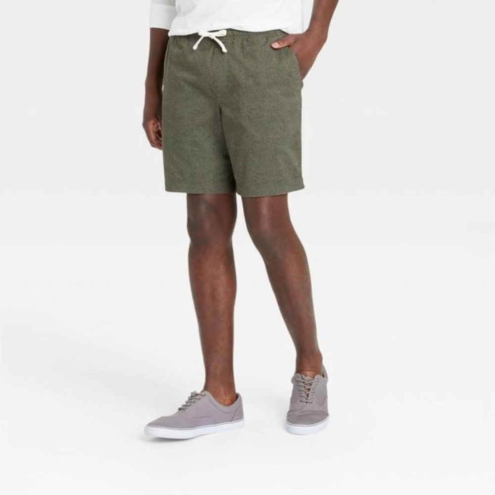 Men's 8" Relaxed, Stretched Pull-On Shorts Goodfellow & Co (Olive Green) XS ~NEW